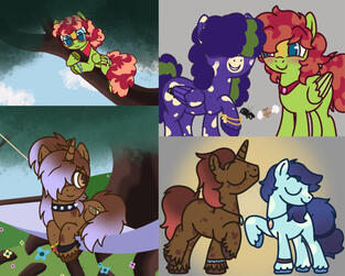Two pony OC families