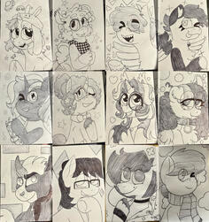 Collage of “Draft Horses” artist fanart